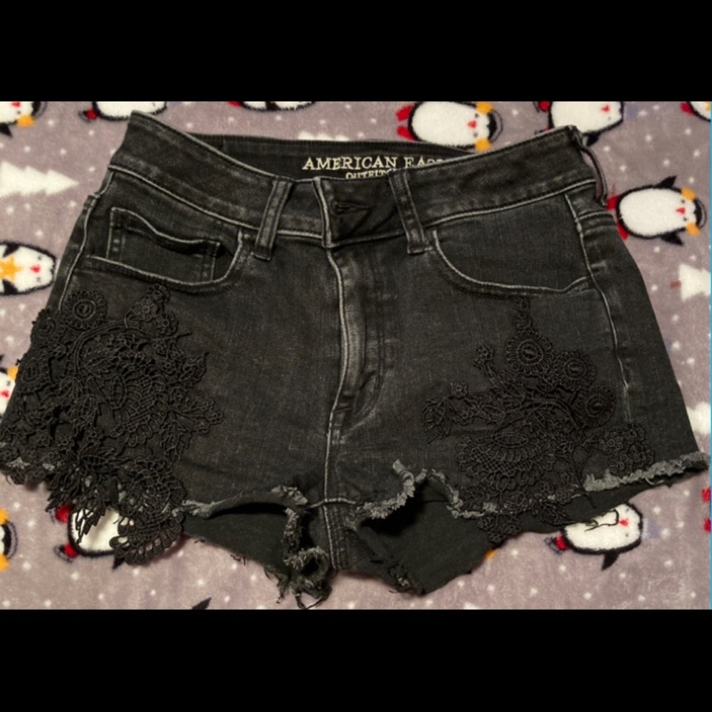 American eagle outfitters black shorts